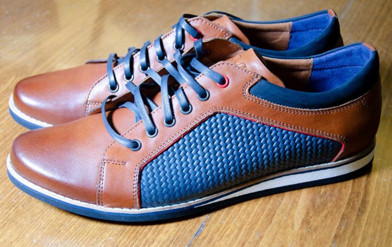 Lacuzzo LD-1125s brown with blue panels, laces and soles