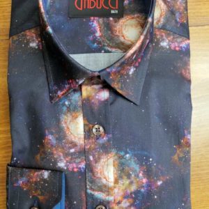 Gabucci shirt with galaxy design on black