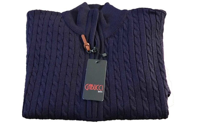 Gabucci Knitwear merino zip up knitwear in dark blue