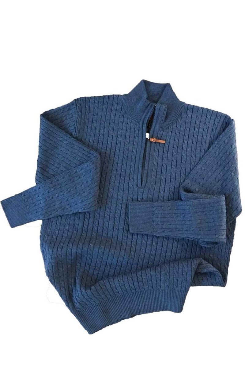Gabucci Knitwear merino zip up knitwear in blue
