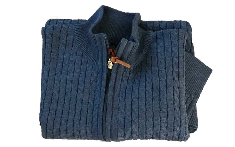 Gabucci Knitwear merino zip up knitwear in blue