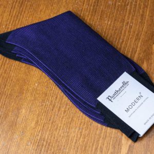Pantherella Classic sock in blue and black. Egyptian cotton.