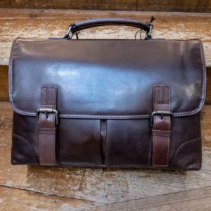 Ashwood leather briefcase in Tan Rhode soft luxurious leather.