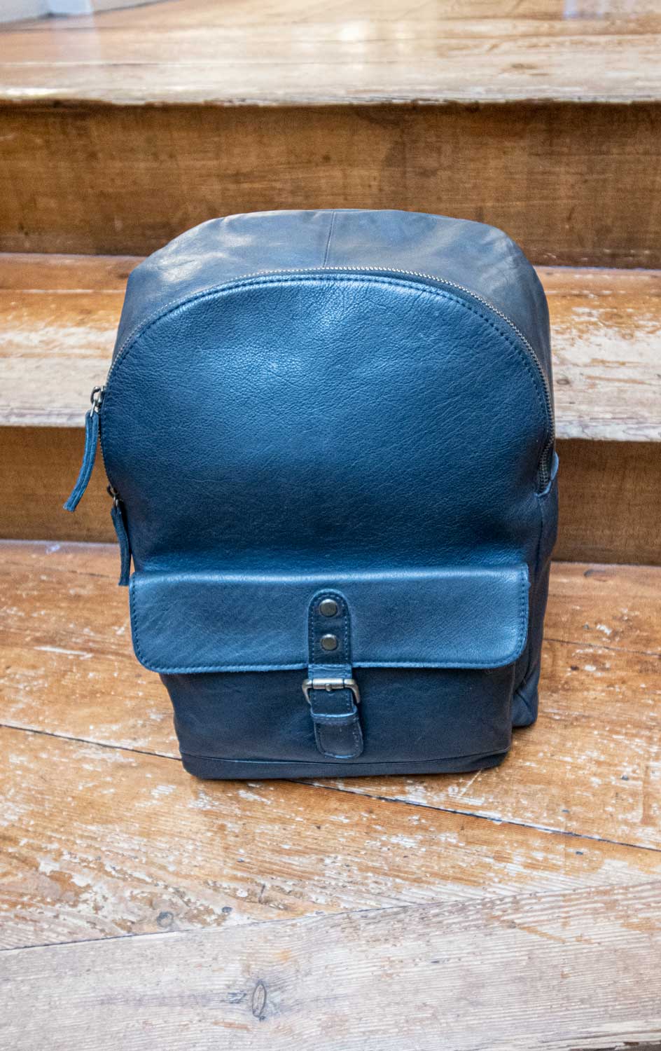 Ashwood leather rucksack in blue soft luxurious leather. - Gabucci Menswear  Bath