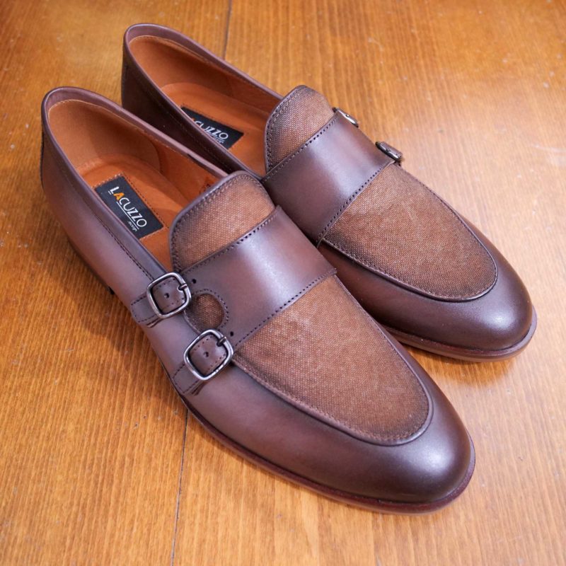 Lacuzzo Double Buckle Slips-Ons Brown
