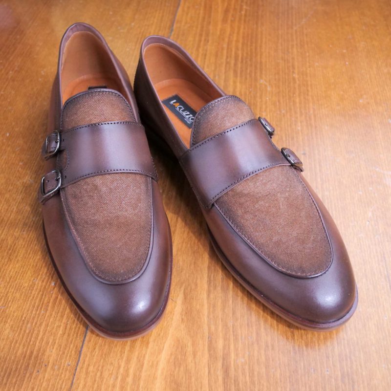 Lacuzzo Double Buckle Slips-Ons Brown
