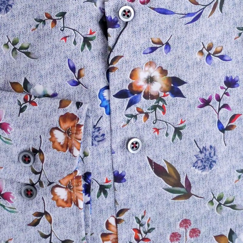 Venti shirt with exotic flowers on grey