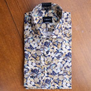 Venti shirt with sand, blue and brown foliage