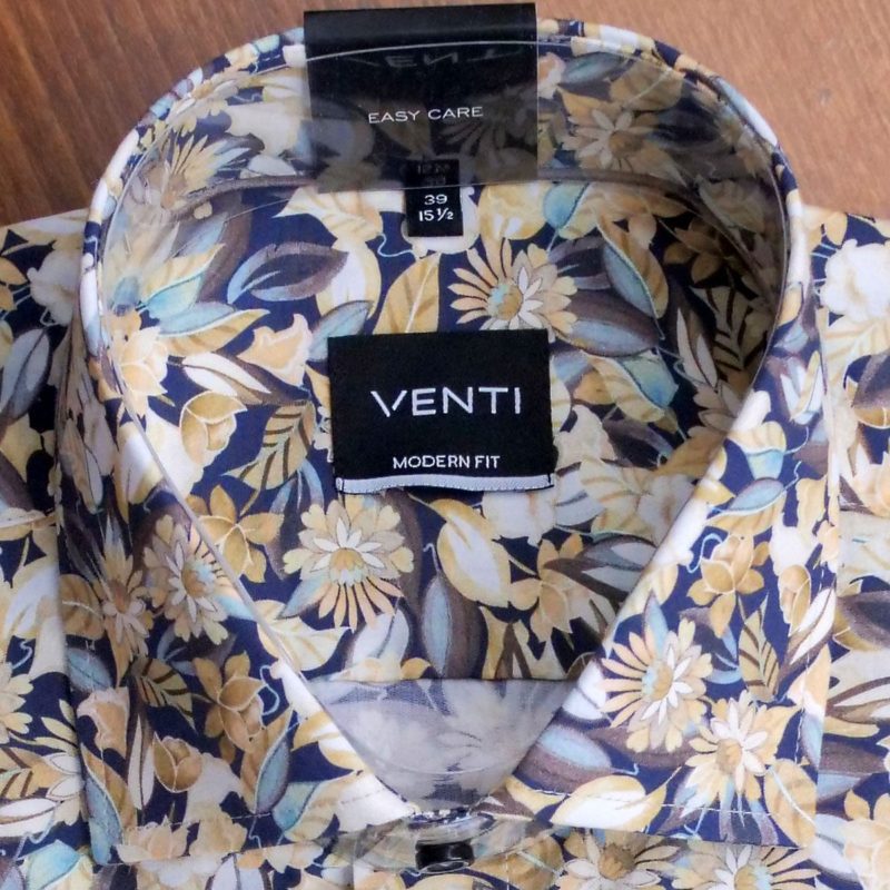 Venti shirt with sand, blue and brown foliage