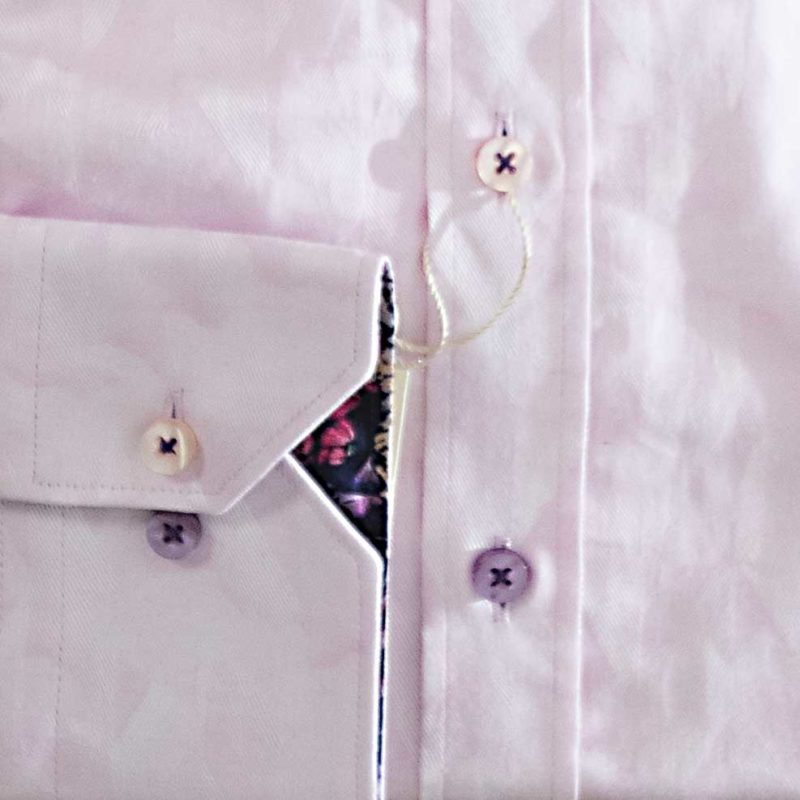 Claudio Lugli shirt pink with coloured buttons and floral lining