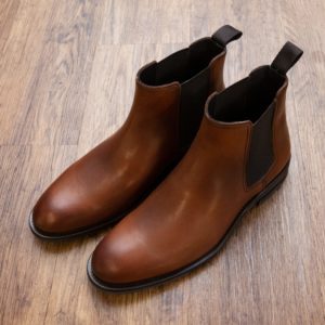 Lacuzzo, brown leather Chelsea boot.