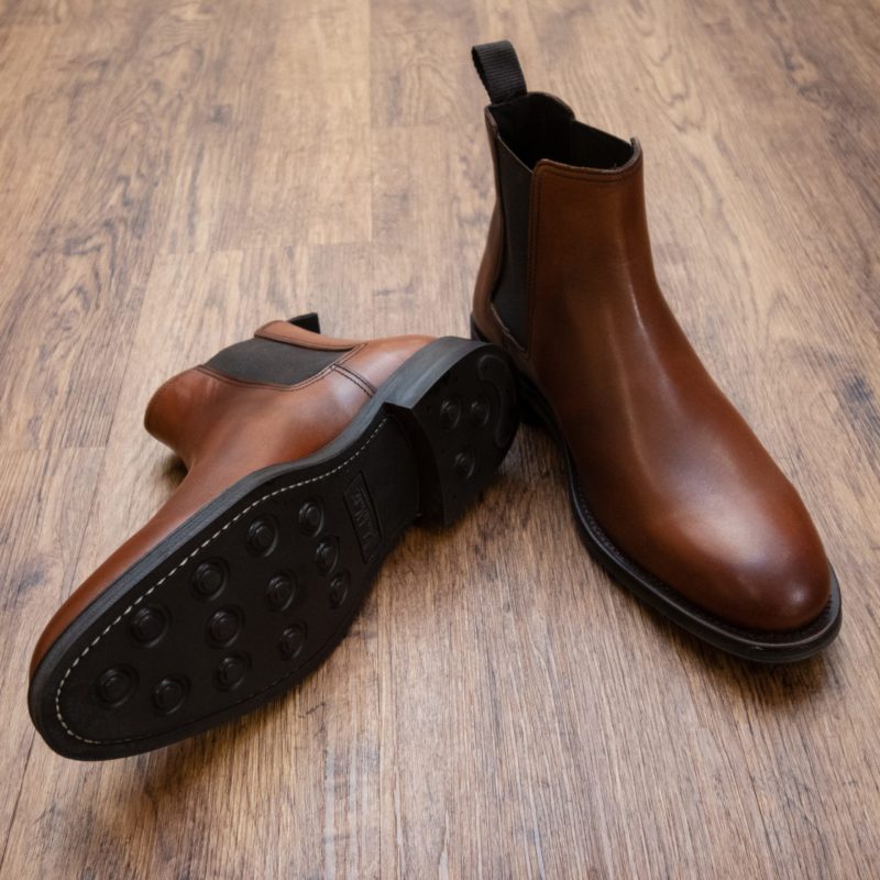 Lacuzzo, brown leather Chelsea boot.