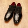 Lacuzzo, black patent leather and suede brogue lace up. - Gabucci Menswear  Bath