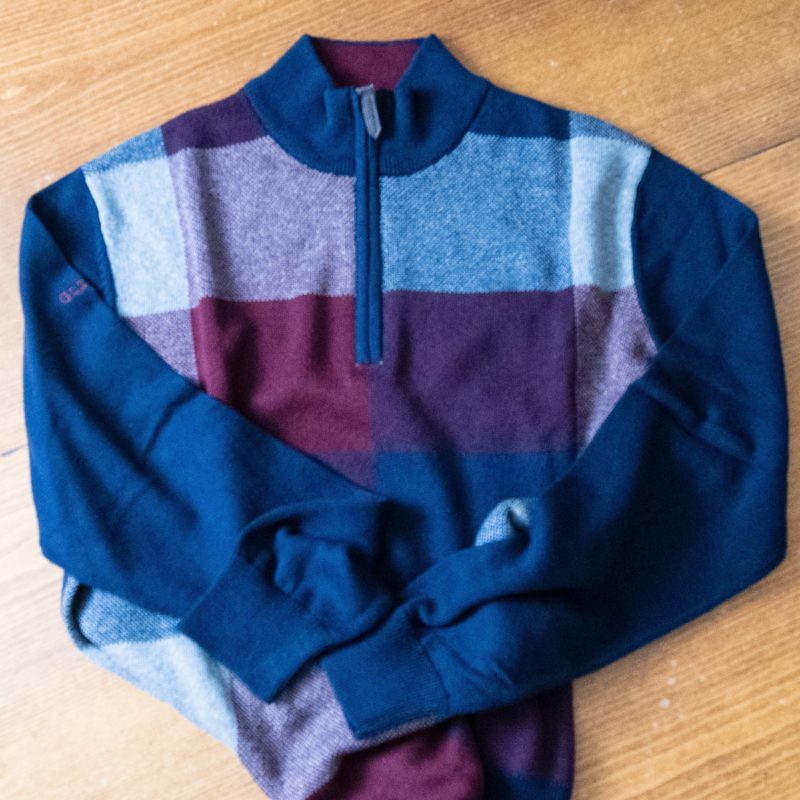 Gabucci zip in red, blue and maroon merino wool, the ideal Christmas gift