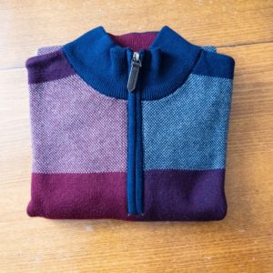 Gabucci zip in red, blue and maroon merino wool, the ideal Christmas gift
