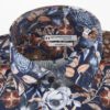 Giordano shirt dark blue with autumnal roses in shades of white and brown from Gabucci Bath