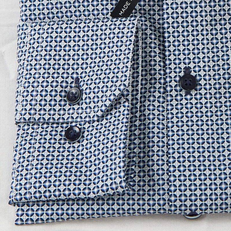 Venti pale blue shirt with rows of small blue circles from Gabucci Bath