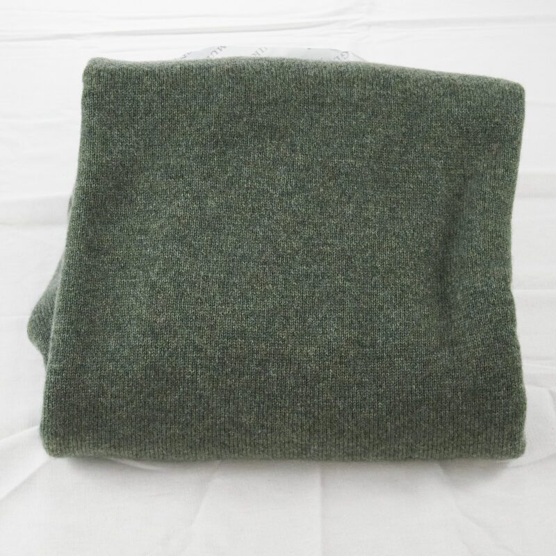 Glenmuir British lambswool jumper in moss green, great for spring and summer evenings, but a must for chillier autumn and winter days, from Gabucci, Bath