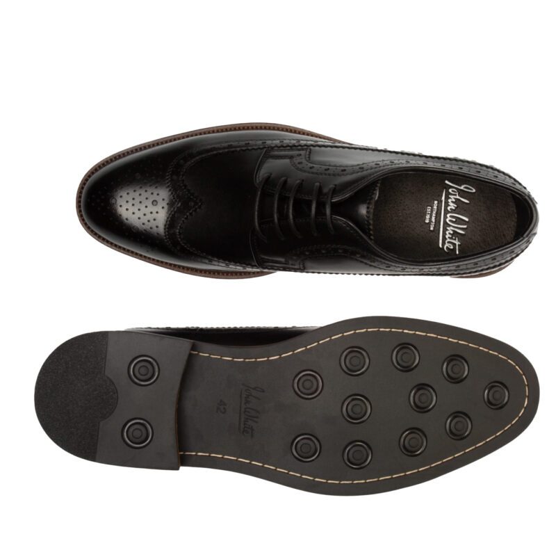 John White Hogarth Black Brogues shoes from Gabucci Bath