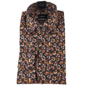 Venti black shirt with red and brown poppies from Gabucci Bath