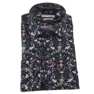 Giordano shirt midnight blue with pink crustaceans and mermen from Gabucci Bath