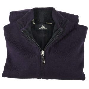 Montechiaro zip in purple, luxury Italian knitwear, beautifully designed and made. From Gabucci Bath.