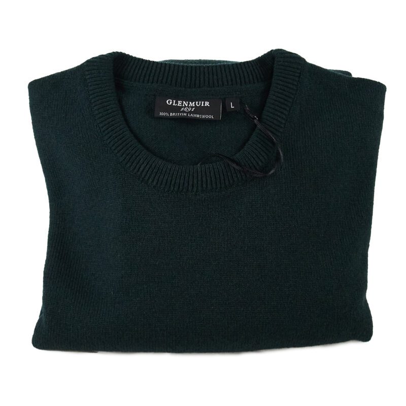 Glenmuir British lambswool jumper in tartan green, great for spring and summer evenings, but a must for chillier autumn and winter days, from Gabucci, Bath