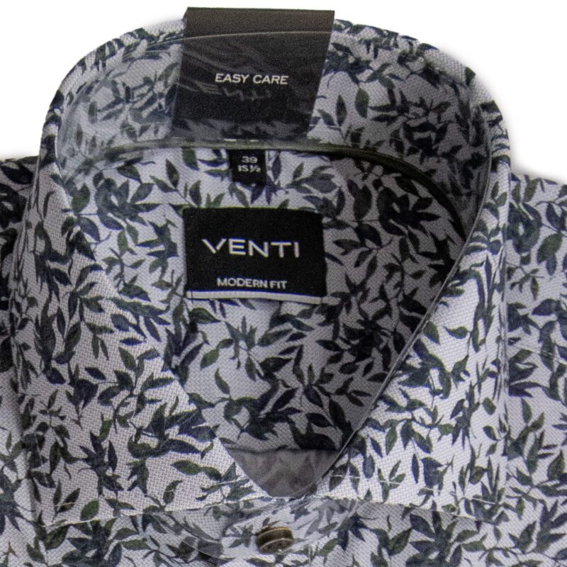 Venti grey shirt with small blue and green foliage from Gabucci Bath