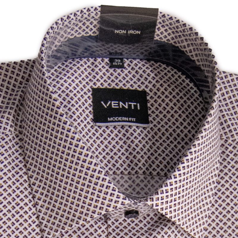 Venti white shirt with rows of small black and yellow from Gabucci Bath