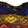 Montechiaro jumper with classic 3d design in red and blue, luxury Italian knitwear, beautifully designed and made. From Gabucci Bath.