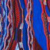 Montechiaro jumper with classic 3d design in red and blue, luxury Italian knitwear, beautifully designed and made. From Gabucci Bath.