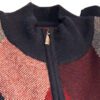 Baileys winter zip in reds and charcoal in wool mix with silk