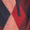 Baileys winter zip in reds and charcoal in wool mix with silk