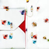 Claudio Lugli shirt in white with colourful bees and a red lining from Gabucci Bath
