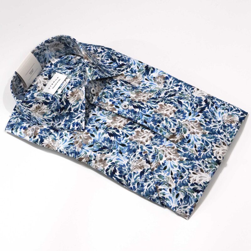 Eterna shirt with blue, green and brownfoliage from Gabucci Bath