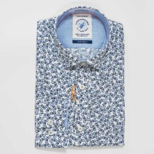 A Fish Named Fred white shirt with small blue and back bicycles from Gabucci Bath