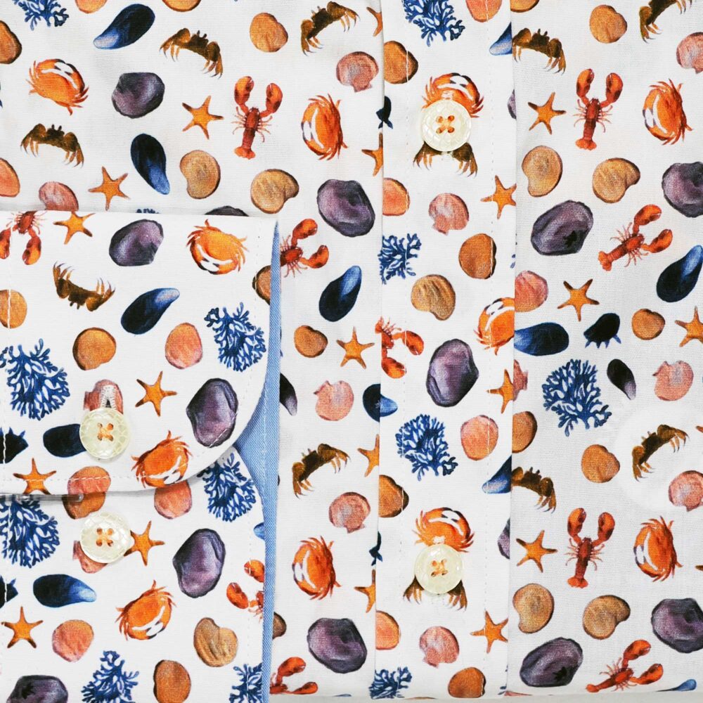 A Fish Called Fred shirt with colourful shells and crustaceans from Gabucci Bath