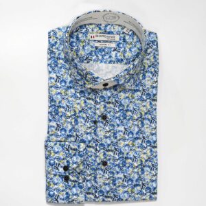 Giordano shirt with blue and yellow sliced lemons from Gabucci Bath.