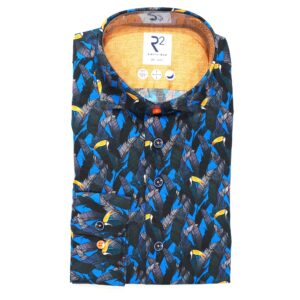 R2 shirt with toucans on a blue background from Gabucci Bath