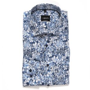 Venti blue shirt with large white flowers from Gabucci Bath