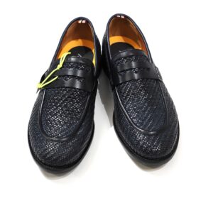 Ambitious Navy Interleaved Leather Loafer from Gabucci Bath