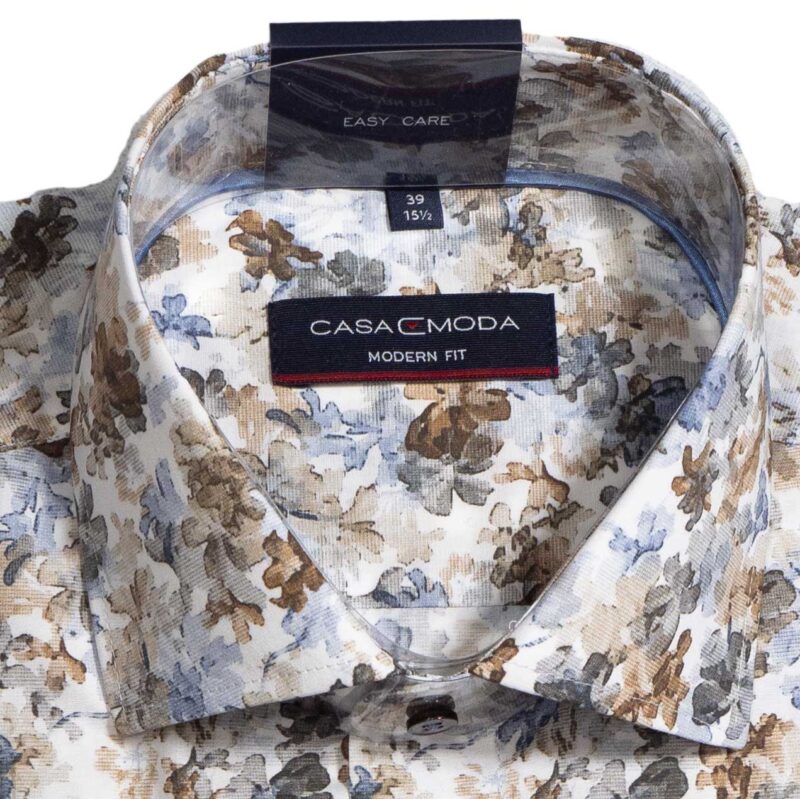 Casa Moda white shirt with pale blue and brown leaves and flowers. Autumn summed up beautifully.