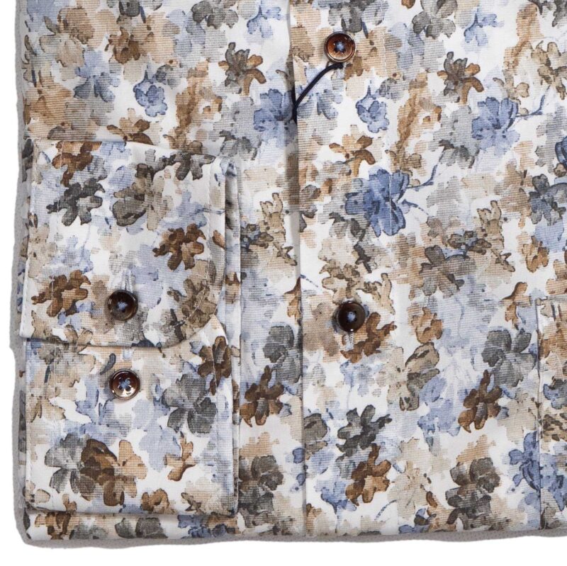 Casa Moda white shirt with pale blue and brown leaves and flowers. Autumn summed up beautifully.