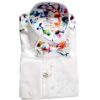 Claudio Lugli White Shirt with colourful paint splurges and matching bow tie