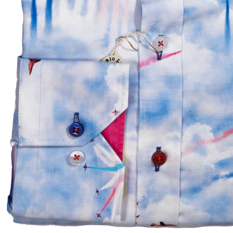 Claudio Lugli Sky Blue Shirt with the Red Arrows in Formation from Gabucci Bath