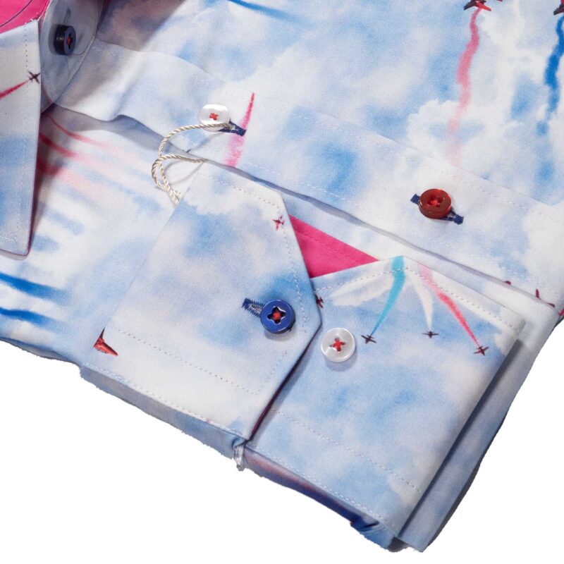 Claudio Lugli Sky Blue Shirt with the Red Arrows in Formation from Gabucci Bath