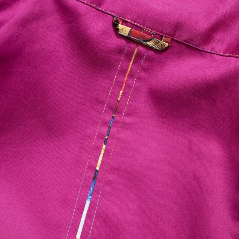 Claudio Lugli Fuchsia Shirt with colourful pattern on lining and pleated panel on back from Gabucci Bath