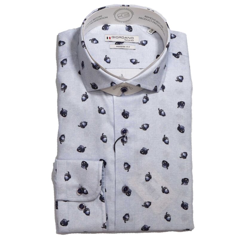 Giordano blue shirt with blue acorns