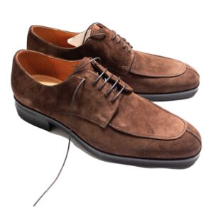 Lacuzzo, brown suede leather  lace up. A stylish take on a traditional style. From Gabucci Bath