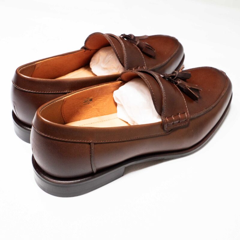 Lacuzzo, brown leather slip on with tassels from Gabucci Bath